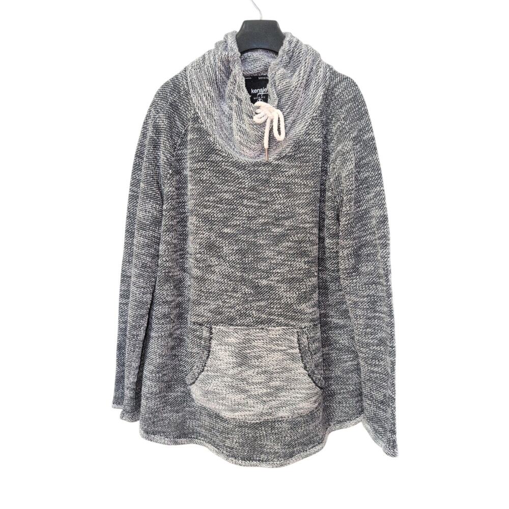 Kensie Performance Cowl Neck Sweatshirt Gray Women’s Size Large EUC - Picture 2 of 4